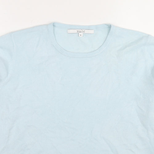 Vida Vi Womens Blue Round Neck Acrylic Pullover Jumper Size M