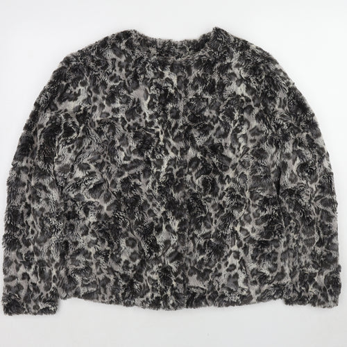 Gerry Weber Womens Black Animal Print Jacket Size 16 Snap - Leopard Print