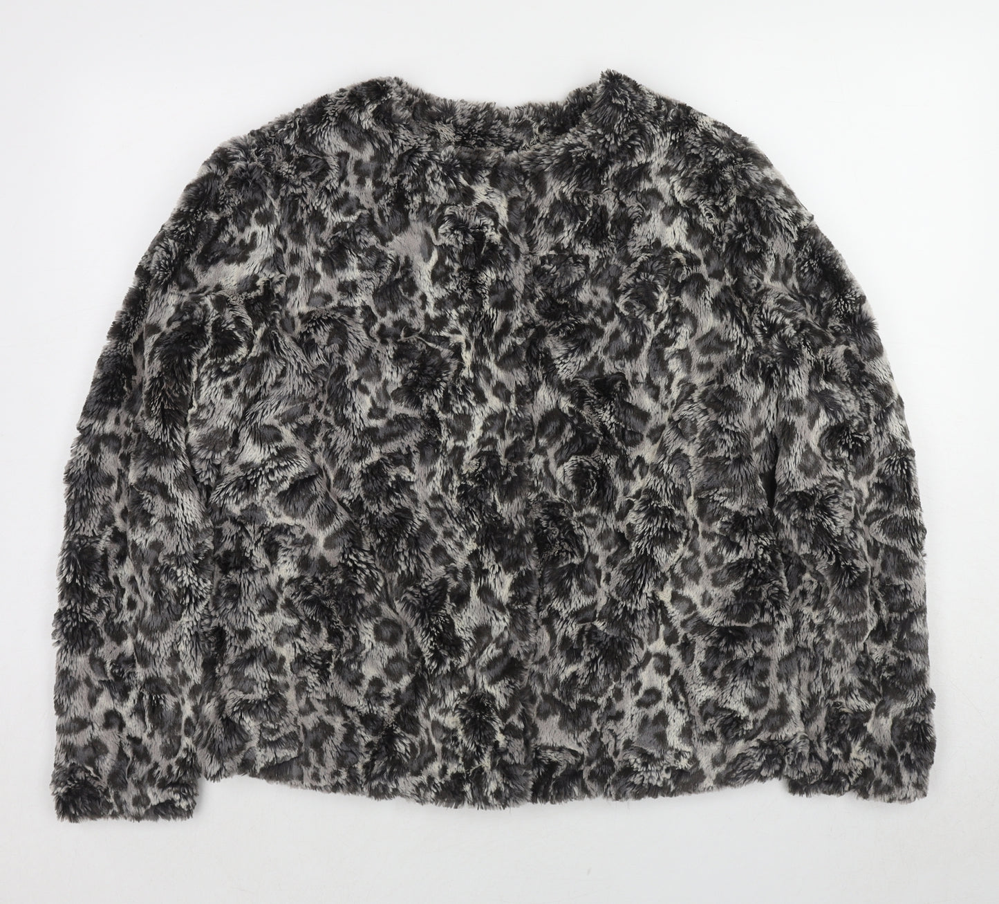 Gerry Weber Womens Black Animal Print Jacket Size 16 Snap - Leopard Print