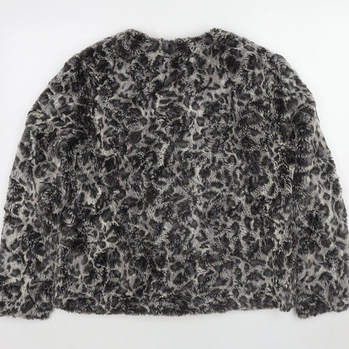 Gerry Weber Womens Black Animal Print Jacket Size 16 Snap - Leopard Print