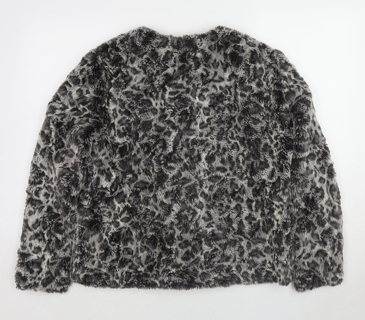 Gerry Weber Womens Black Animal Print Jacket Size 16 Snap - Leopard Print