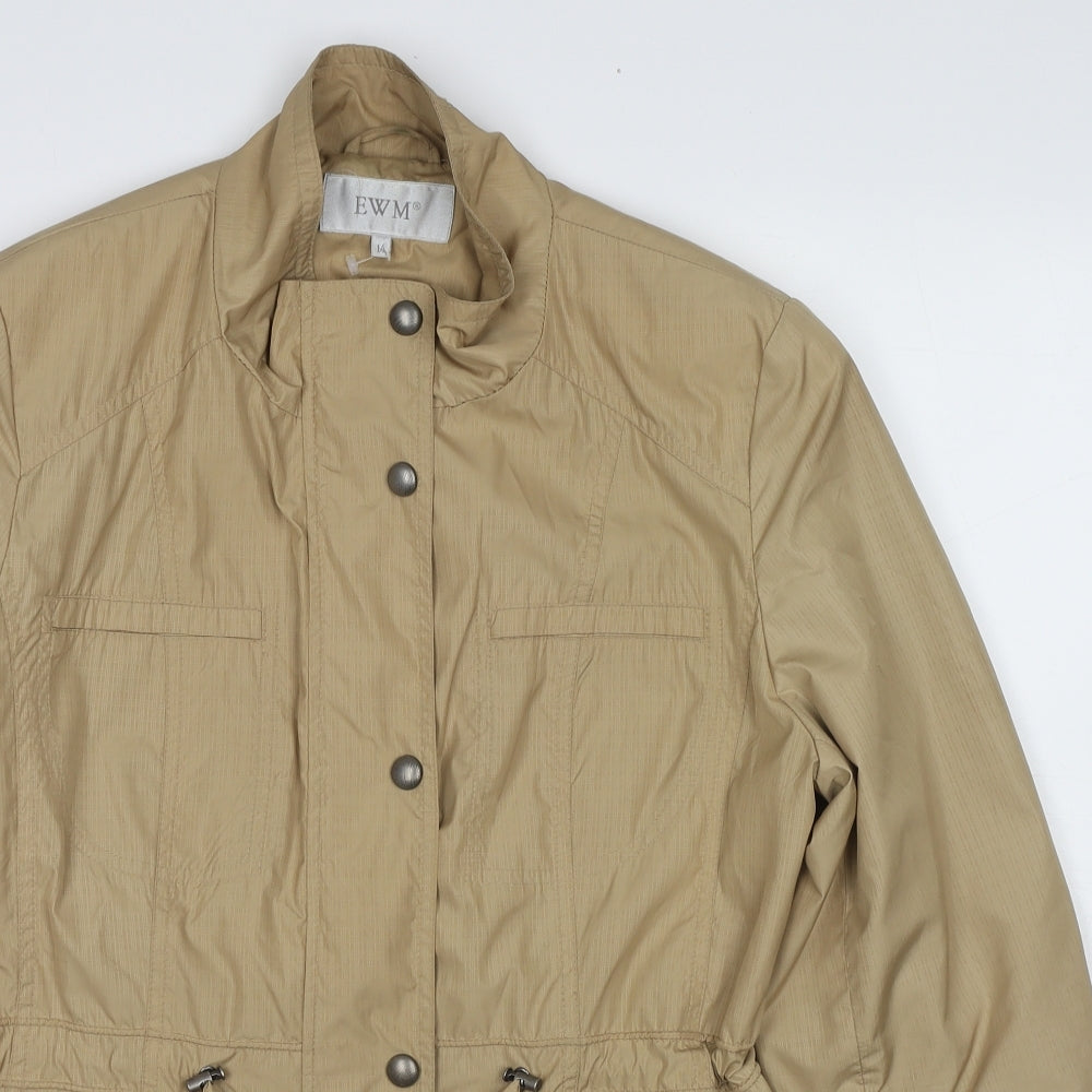EWM Womens Beige Jacket Size 14 Zip