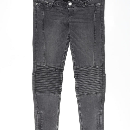 H&M Womens Black Polyester Skinny Jeans Size 10 Regular Button