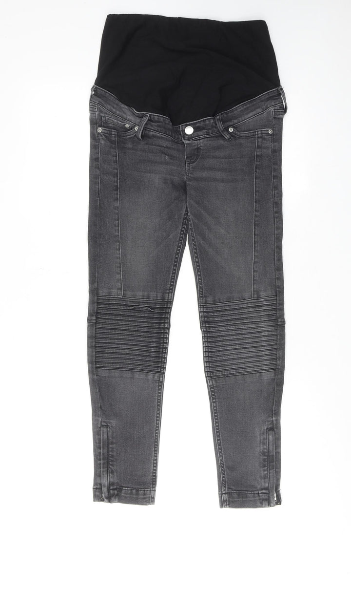 H&M Womens Black Polyester Skinny Jeans Size 10 Regular Button