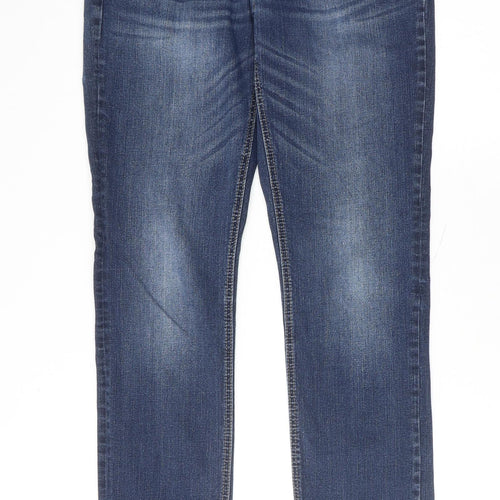 Departwest Mens Blue Cotton Straight Jeans Size 31 in L34 in Regular Zip