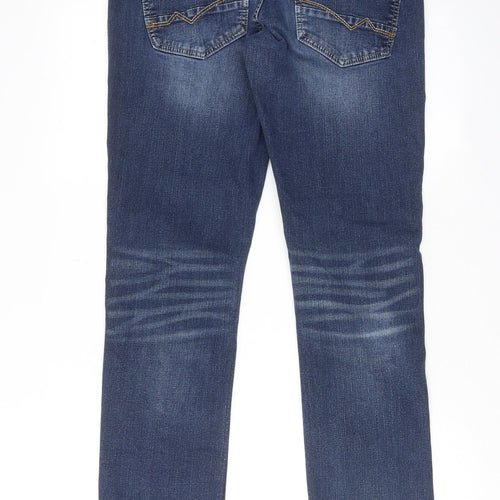Departwest Mens Blue Cotton Straight Jeans Size 31 in L34 in Regular Zip