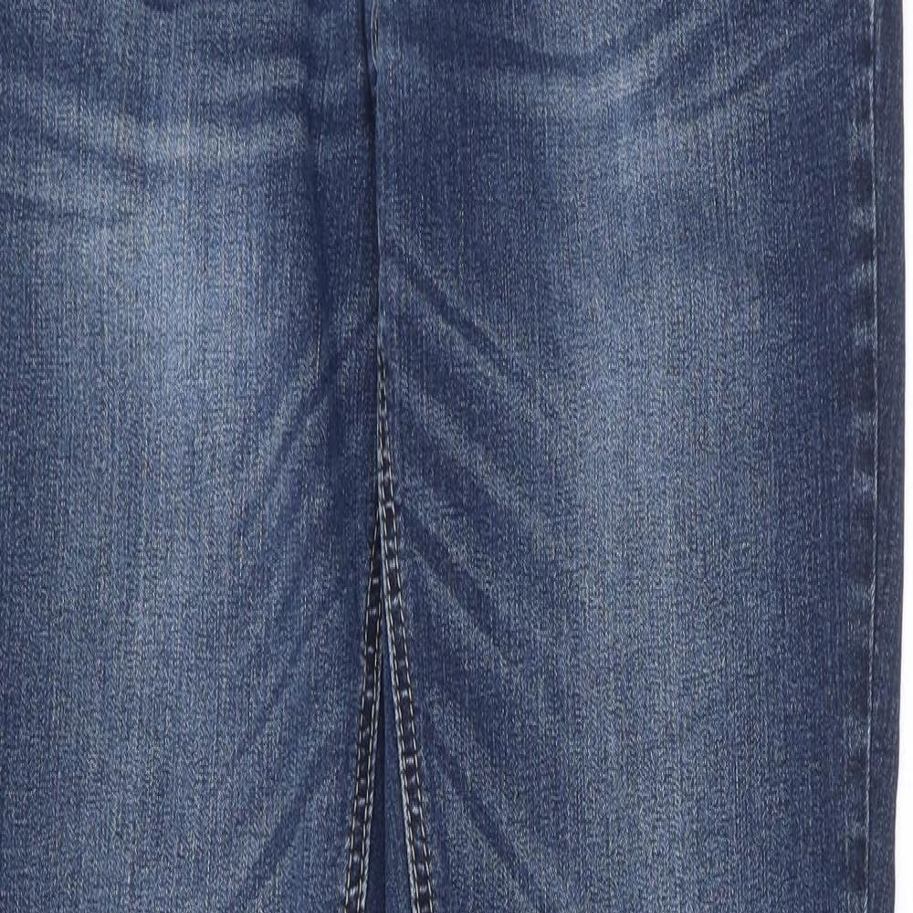 Departwest Mens Blue Cotton Straight Jeans Size 31 in L34 in Regular Zip