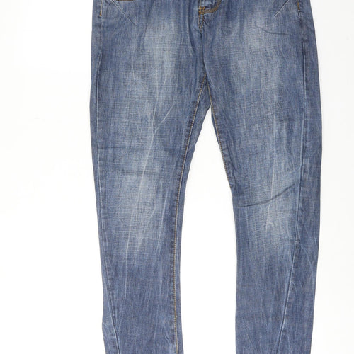 Blue Inc Mens Blue Cotton Straight Jeans Size 30 in L32 in Regular Button