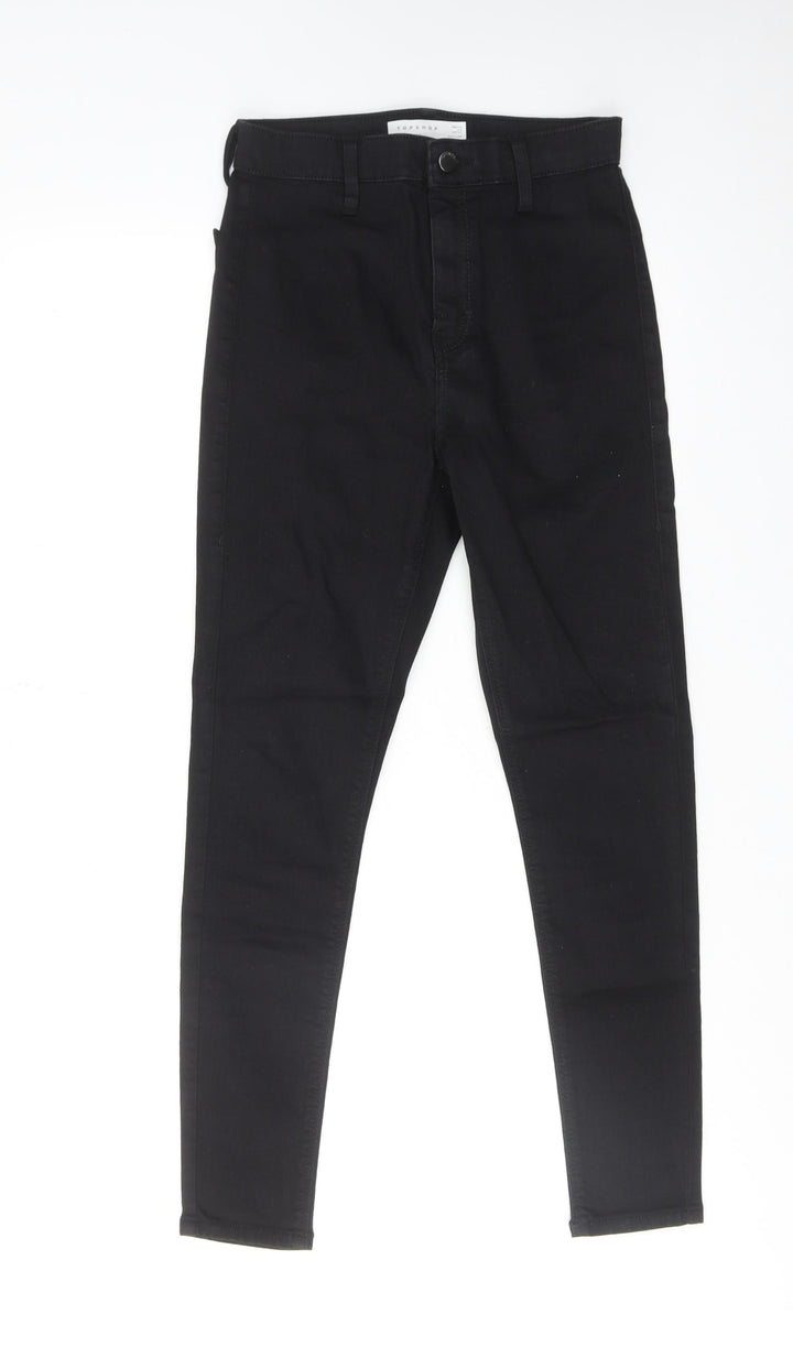 Topshop Womens Black Cotton Skinny Jeans Size 28 in L30 in Regular Zip
