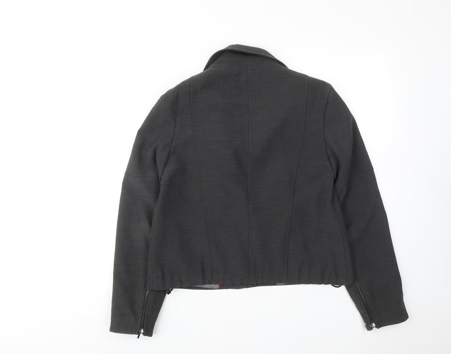 NEXT Womens Grey Biker Jacket Size 10 Zip
