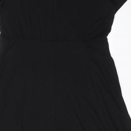 Amazon Womens Black Viscose T-Shirt Dress Size XL V-Neck Pullover