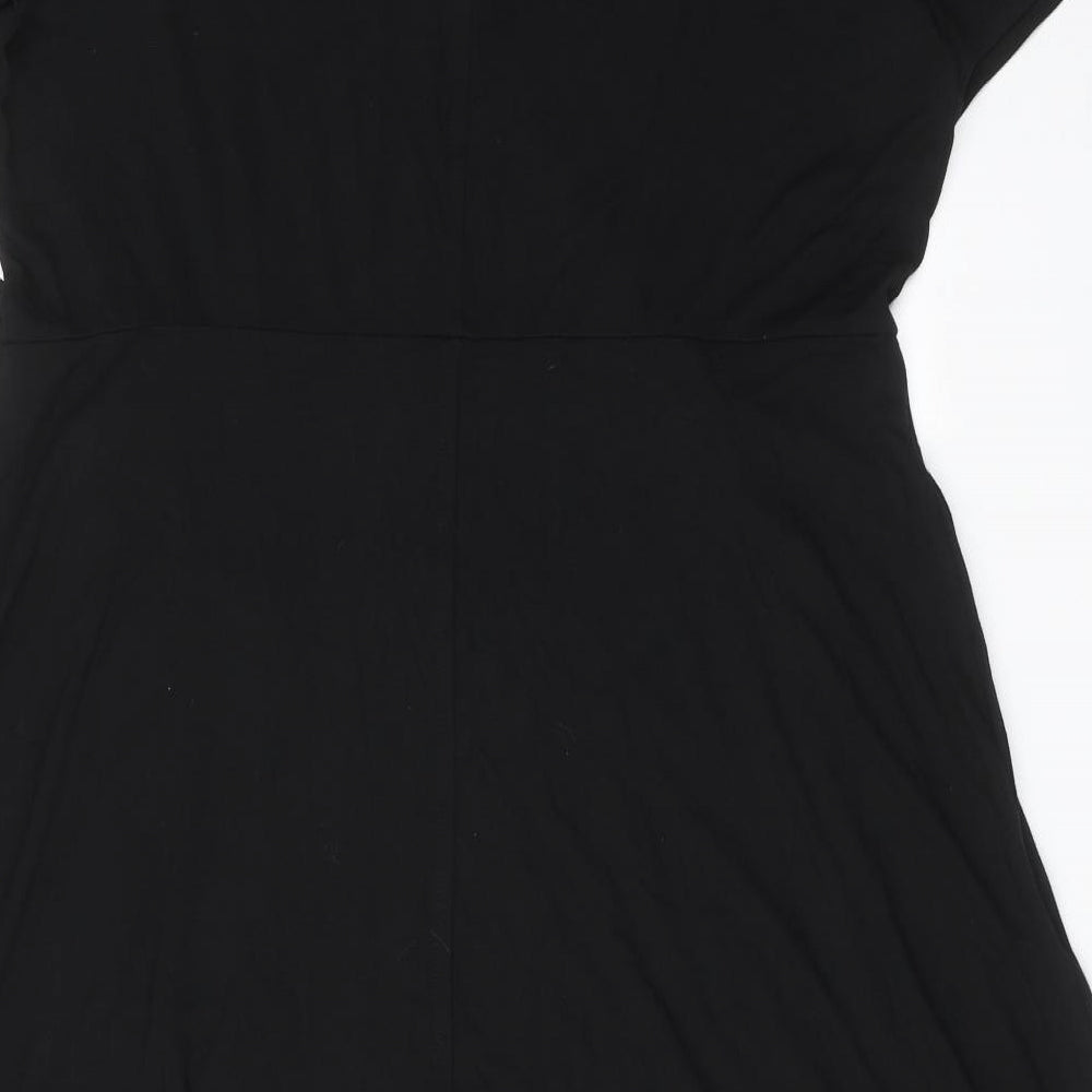 Amazon Womens Black Viscose T-Shirt Dress Size XL V-Neck Pullover