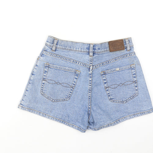 Peter Golding Womens Blue Cotton Mom Shorts Size 10 Regular Zip