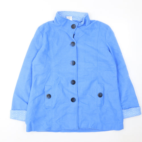 Anne De Lancay Womens Blue Jacket Size M Button