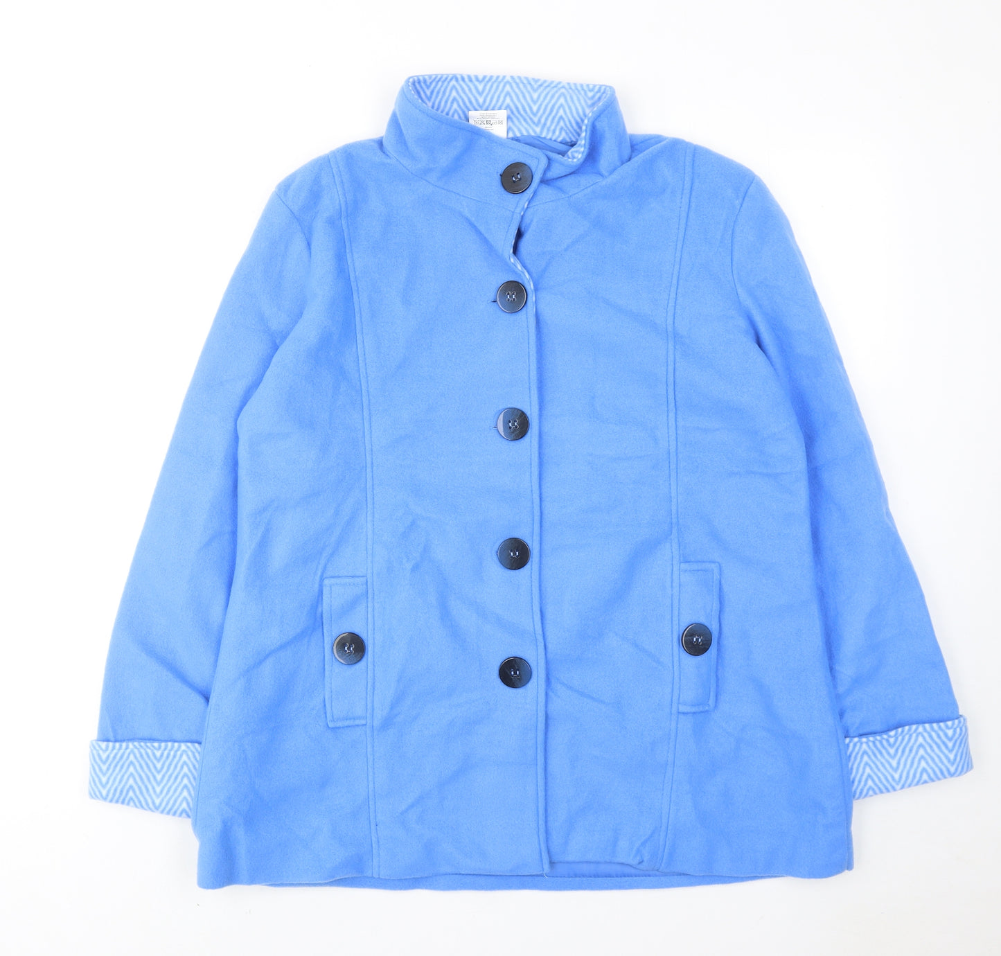 Anne De Lancay Womens Blue Jacket Size M Button