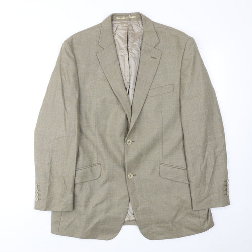 Hugo James Mens Beige Wool Jacket Suit Jacket Size 42 Regular