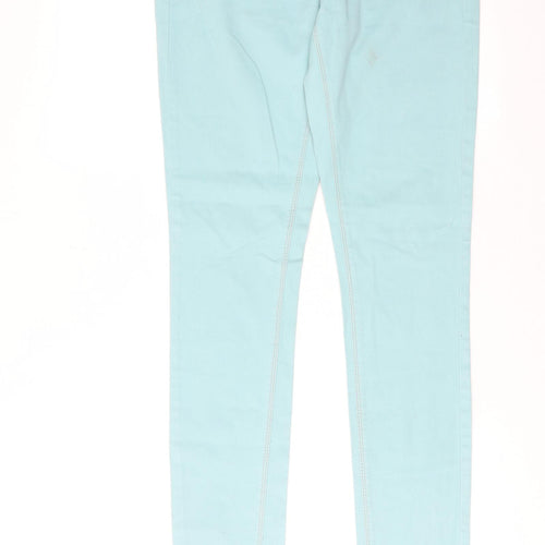 NEXT Womens Blue Cotton Skinny Jeans Size 12 Regular Zip