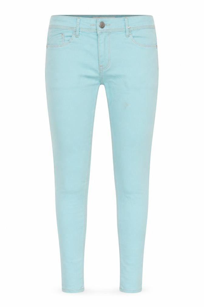 Front view of Next women’s blue cotton skinny jeans, size UK 12, regular zip