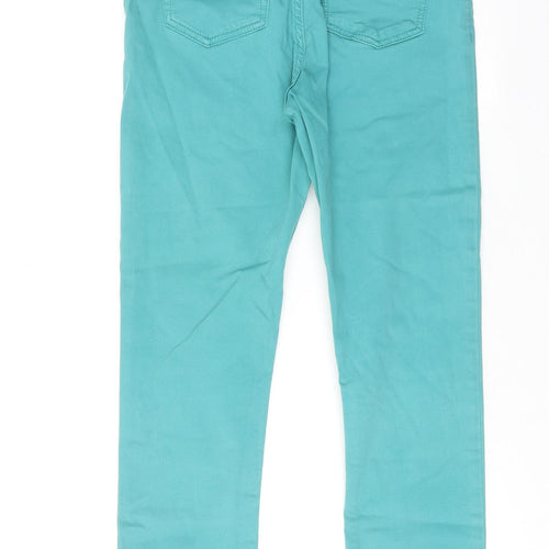 Marks and Spencer Womens Blue Cotton Skinny Jeans Size 8 Regular Zip