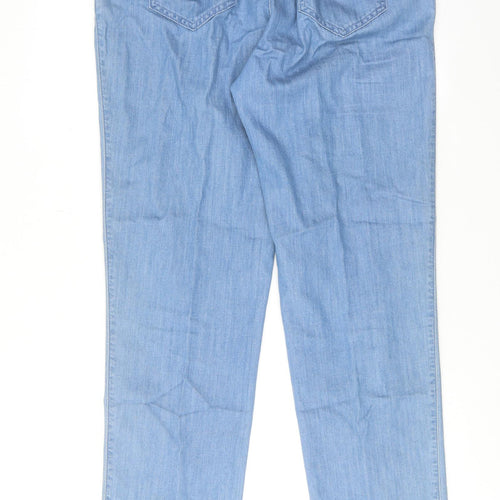 Classic Womens Blue Cotton Straight Jeans Size 12 Regular