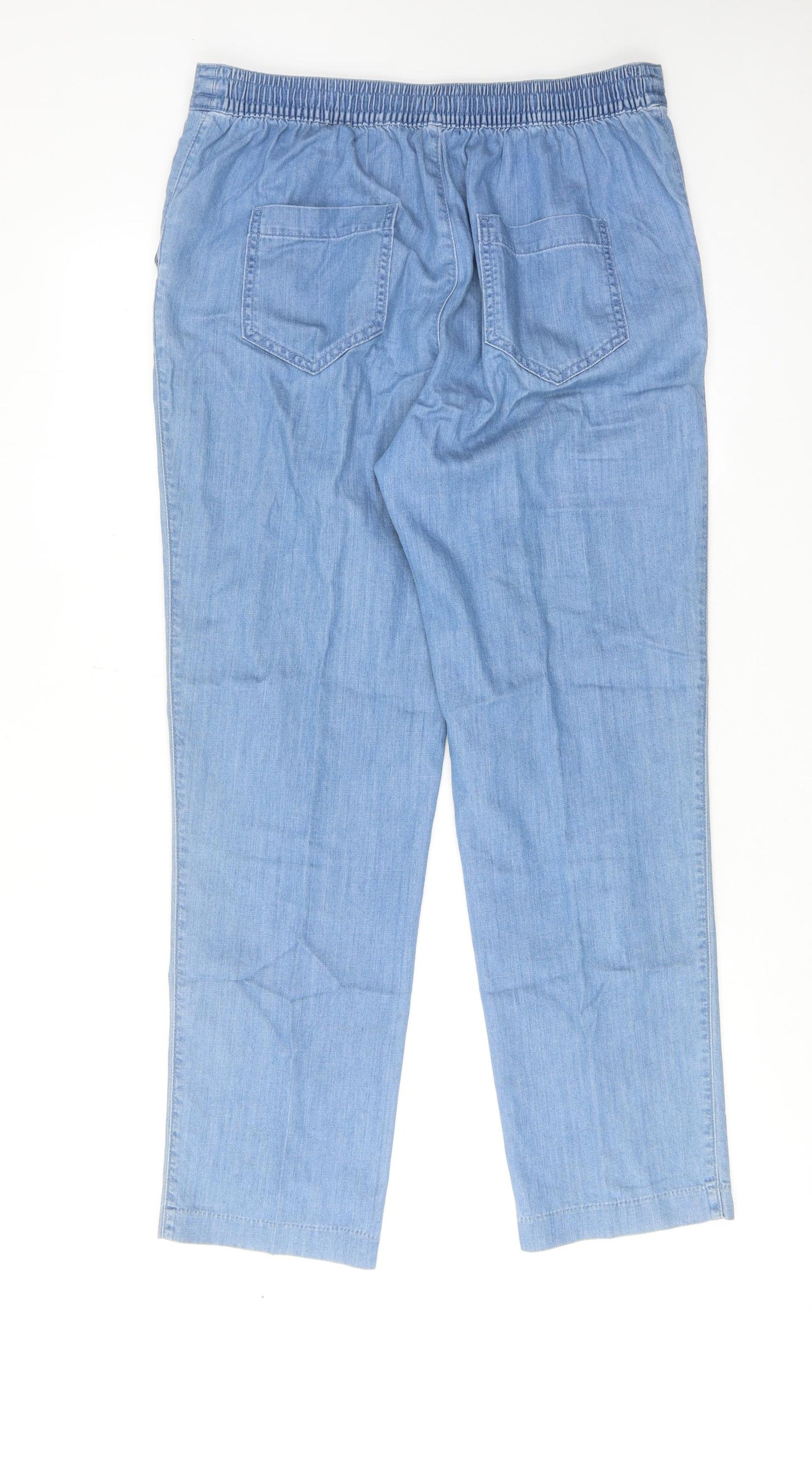 Classic Womens Blue Cotton Straight Jeans Size 12 Regular