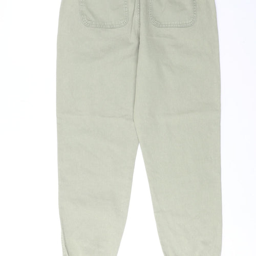 TU Womens Green Cotton Tapered Jeans Size 12 Regular Drawstring
