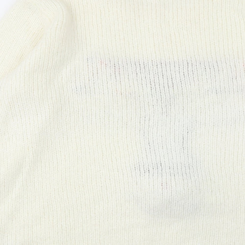 NEXT Womens Ivory Round Neck Acrylic Pullover Jumper Size 20 - Reindeer Christmas