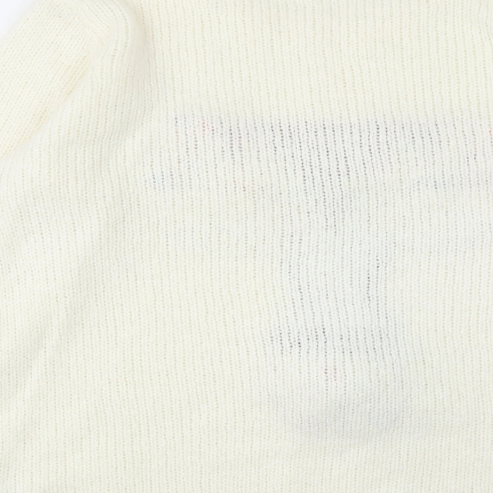 NEXT Womens Ivory Round Neck Acrylic Pullover Jumper Size 20 - Reindeer Christmas