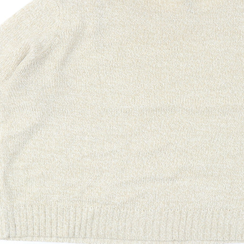 H&M Womens Beige Round Neck Acrylic Pullover Jumper Size M