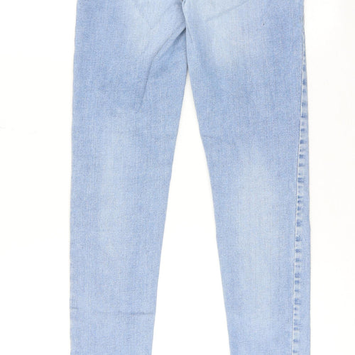 River Island Womens Blue Cotton Skinny Jeans Size 12 Regular Zip