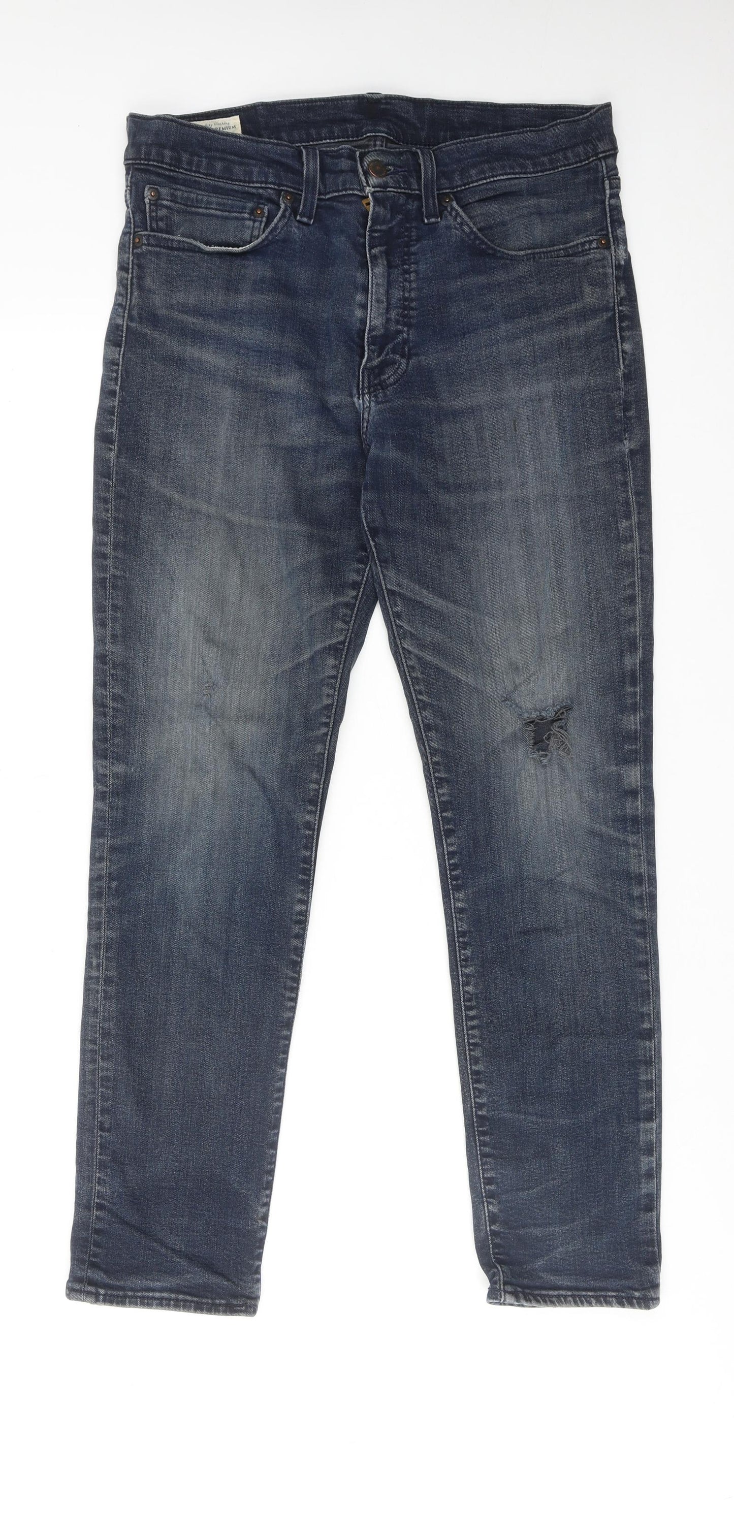 Levi's Mens Blue Cotton Straight Jeans Size 34 in L30 in Regular Zip