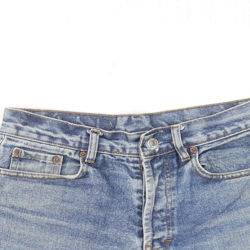 Levi's Womens Blue Cotton Hot Pants Shorts Size 30 in Regular Zip