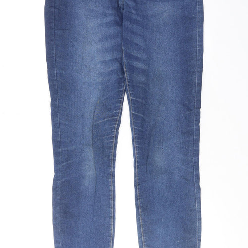 Denim & Co. Womens Blue Cotton Skinny Jeans Size 10 Regular Zip