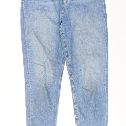 ASOS Womens Blue Cotton Mom Jeans Size 28 in L28 in Regular Zip