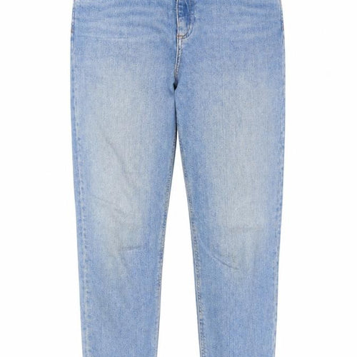 ASOS Womens Blue Cotton Mom Jeans Size 28 in L28 in Regular Zip