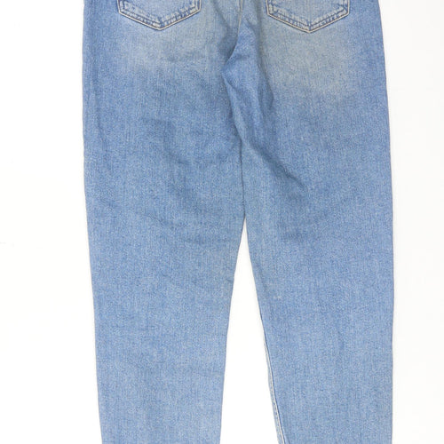 ASOS Womens Blue Cotton Mom Jeans Size 28 in L28 in Regular Zip