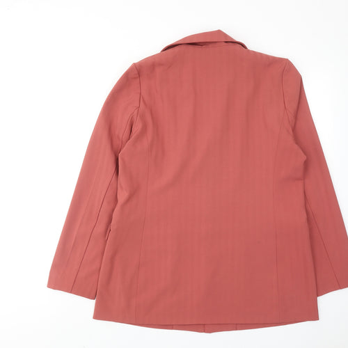 Cerise Blue Womens Pink Polyester Jacket Suit Jacket Size L