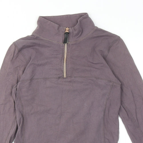 Caldene Womens Purple Cotton Pullover Sweatshirt Size 8 Zip