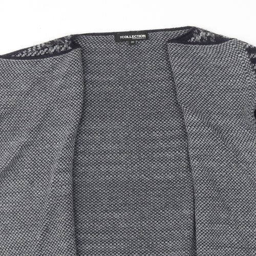 Debenhams Womens Grey V-Neck Plaid Acrylic Cardigan Jumper Size 20