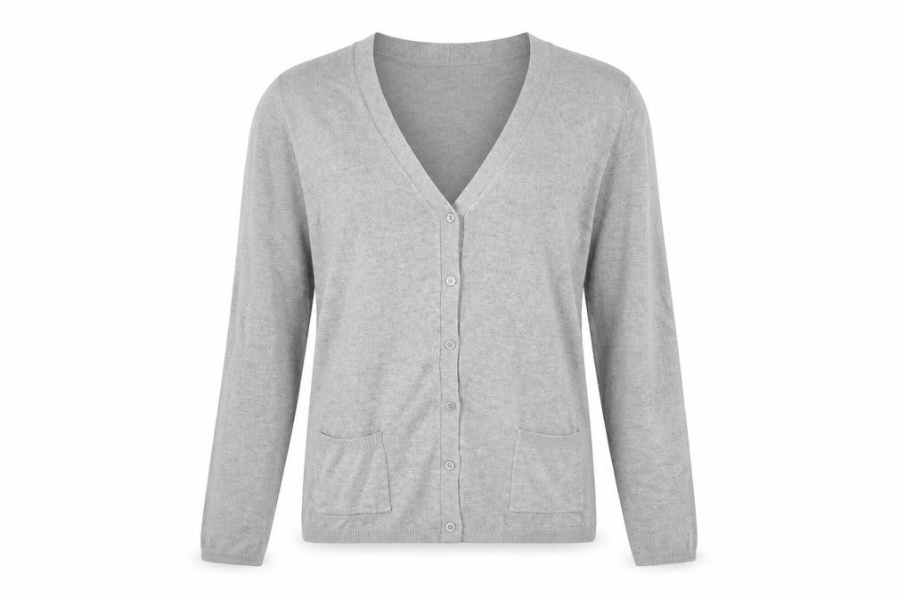 Zara Womens Grey V-Neck Viscose Cardigan Jumper Size M