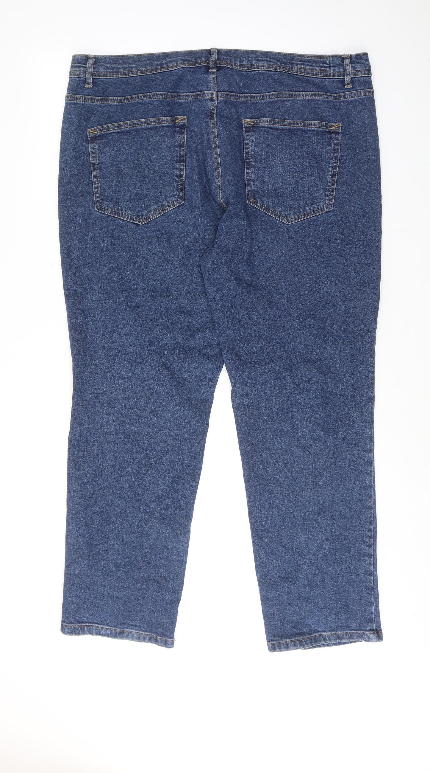 Denim & Co. Mens Blue Cotton Straight Jeans Size 38 in L30 in Regular Button