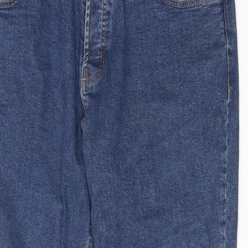 Denim & Co. Mens Blue Cotton Straight Jeans Size 38 in L30 in Regular Button