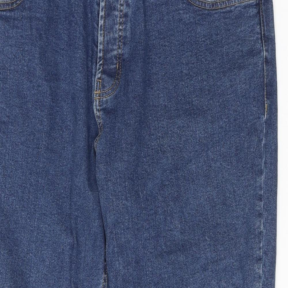 Denim & Co. Mens Blue Cotton Straight Jeans Size 38 in L30 in Regular Button