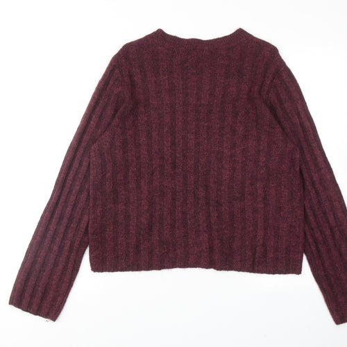 H&M Womens Purple Round Neck Acrylic Pullover Jumper Size S