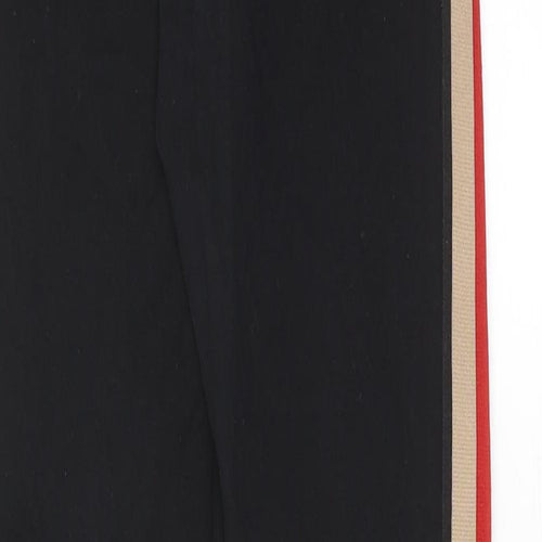 New Look Womens Black Cotton Capri Leggings Size 8 - Side Stripe Detail