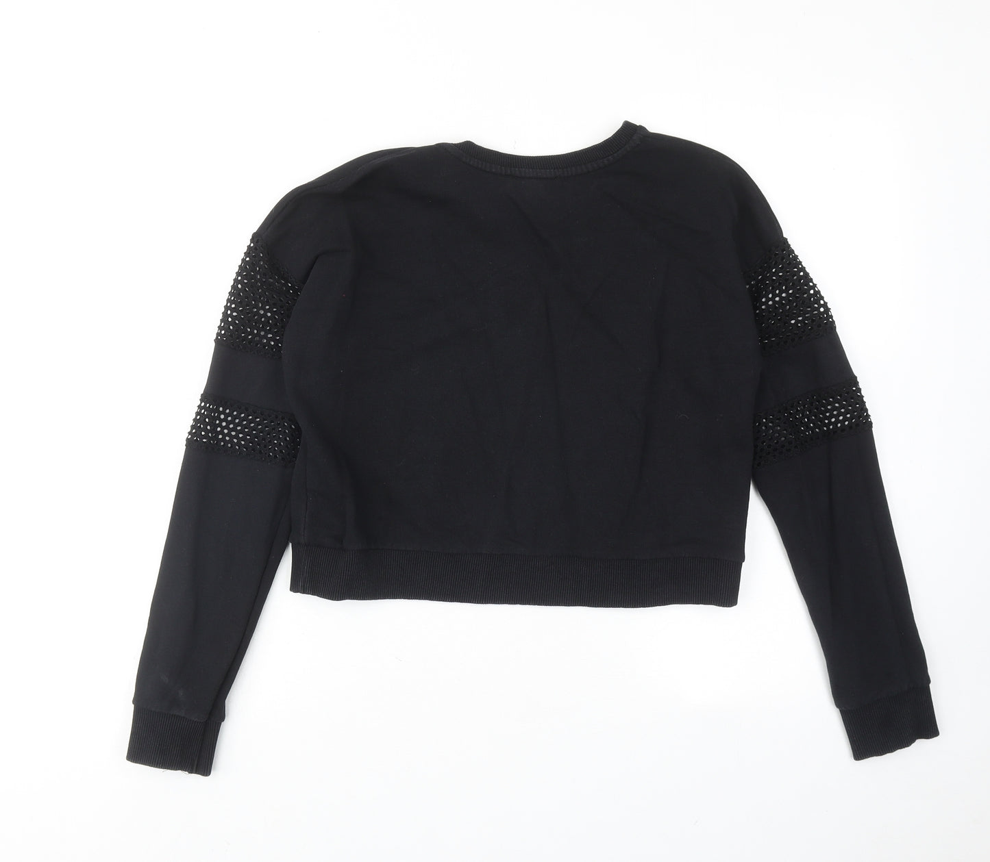New Look Womens Black Cotton Pullover Sweatshirt Size 10 Pullover
