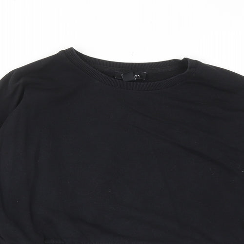 New Look Womens Black Cotton Pullover Sweatshirt Size 10 Pullover