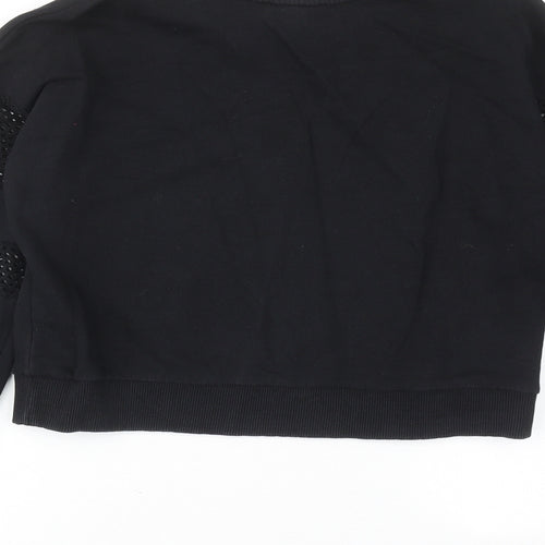 New Look Womens Black Cotton Pullover Sweatshirt Size 10 Pullover