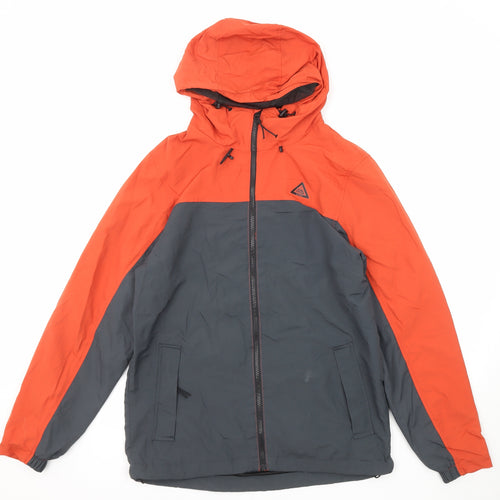 -9 Peak Mens Grey Windbreaker Jacket Size S Zip - Colourblock