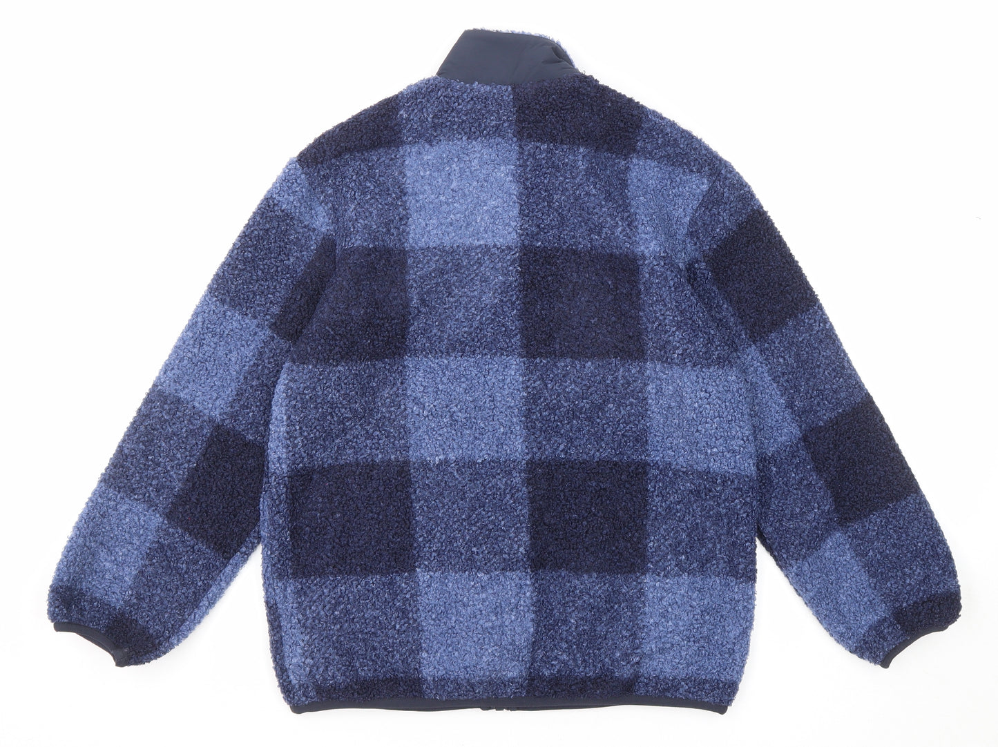 Marks and Spencer Boys Blue Geometric Jacket Size 10-11 Years Zip - Teddy Bear Style